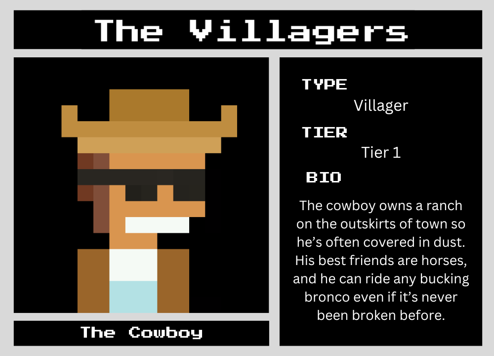 The Cowboy biography card